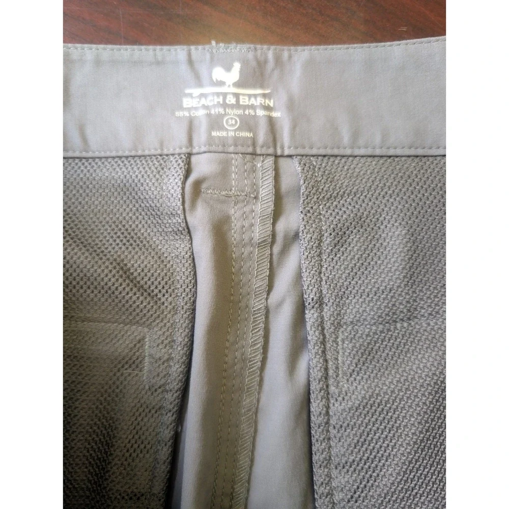 NEW Beach & Barn Mens Cotton Stretch Twill Khakis In Gray